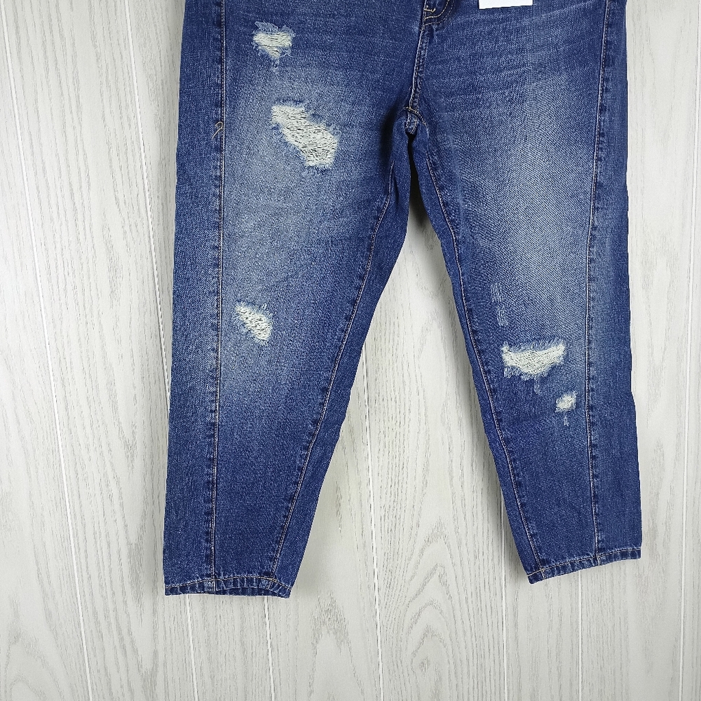 Nature High Rise size 9/28 medium blue jeans distress Capri denim 100% cotton - Picture 4 of 13